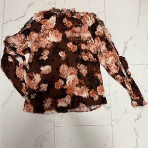 Maurices Floral Long Sleeve Women's Top - cold shoulder - size Small